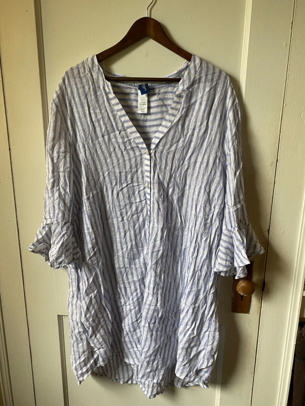 Swimsuits For All Blue and White Striped Swim Cover up
